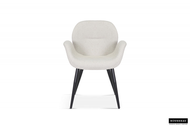 Chaise XIMA avec Accoudoirs et Piètement en Métal Noir Mat Interieurco