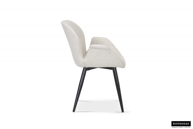 Chaise XIMA avec Accoudoirs et Piètement en Métal Noir Mat Interieurco