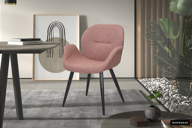 Chaise XIMA avec Accoudoirs et Piètement en Métal Noir Mat Interieurco