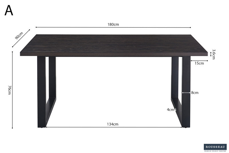 "Table à Manger Nicola Rousseau – Bois de Manguier avec Pieds Ajustables" Interieurco