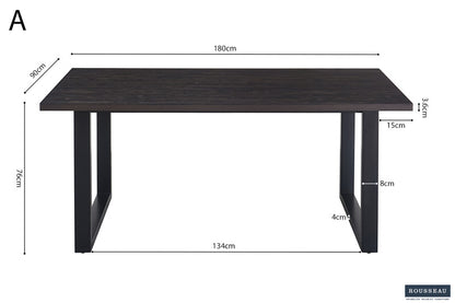 "Table à Manger Nicola Rousseau – Bois de Manguier avec Pieds Ajustables" Interieurco