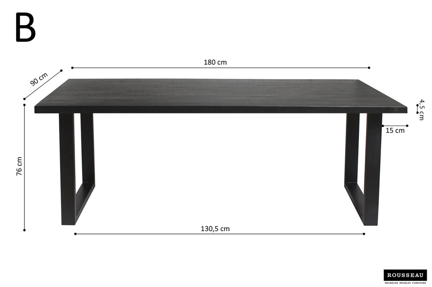 "Table à Manger Nicola Rousseau – Bois de Manguier avec Pieds Ajustables" Interieurco