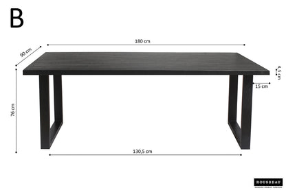 "Table à Manger Nicola Rousseau – Bois de Manguier avec Pieds Ajustables" Interieurco